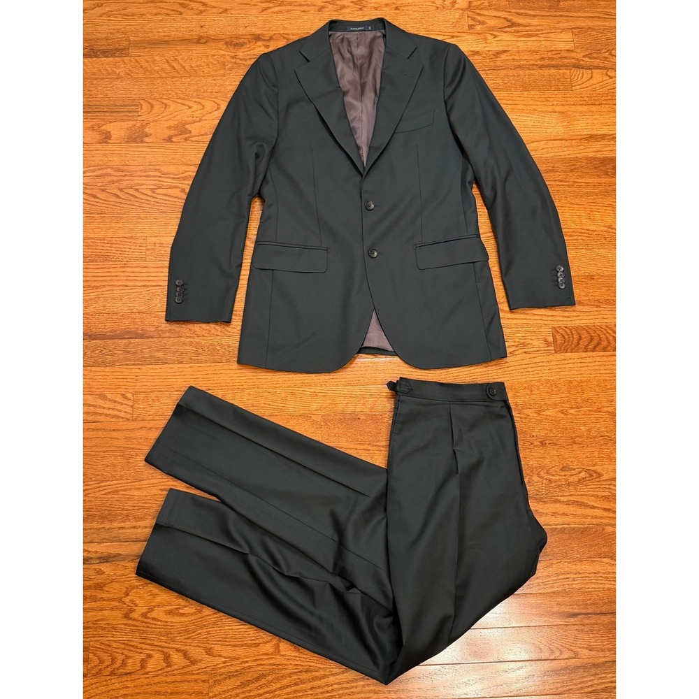 Suitsupply La Spalla Wool Suit Mens 40L Dark Green Barberis Pants Brescia 34x32